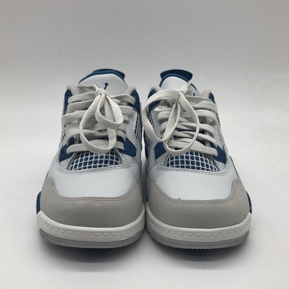 Air Jordan 4 Retro (TD) “Military Blue” White/Blue BQ7670-141 NWOB - Picture 3 of 5
